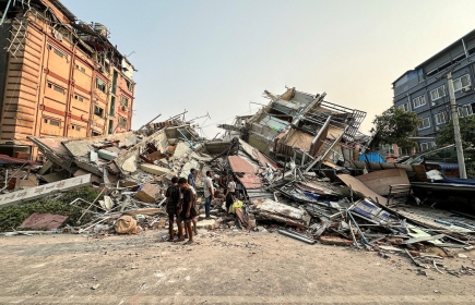Spendenaufruf Erdbeben Myanmar und Thailand - Bildnachweis: STR/AFP via Getty Images